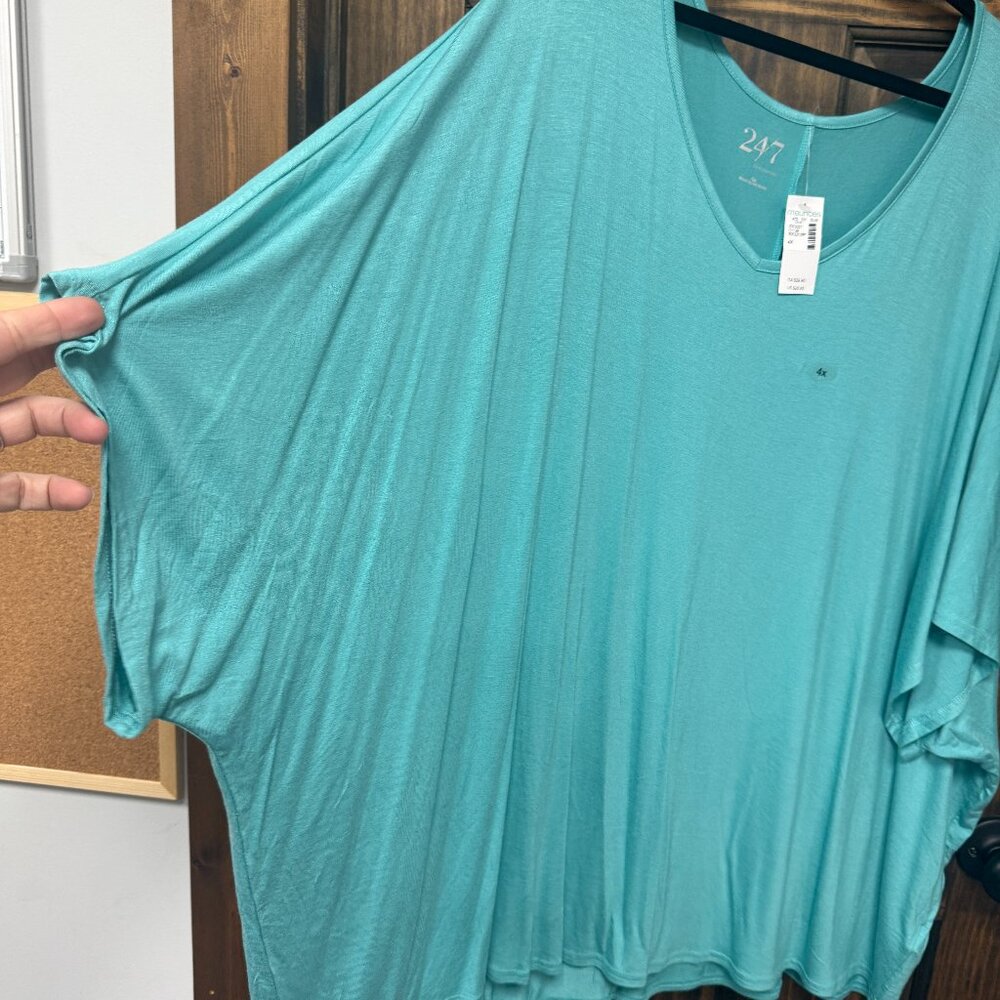 light teal 24/7 Maurices shirt
